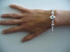 Silver bracelet with heart 16mm