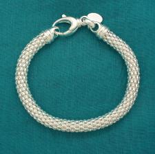 Bracciale argento maglia Pop Corn lineare 6,5mm.