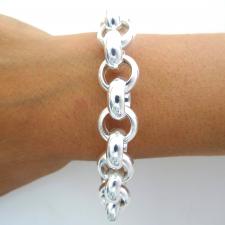 Bracciale chiusura a barretta e catena tonda in argento 925