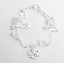 Collana argento pendente fiore