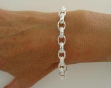 Textured link bracelet in sterling silver made in Italy