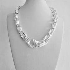 925 silver oval link necklace made in Italy