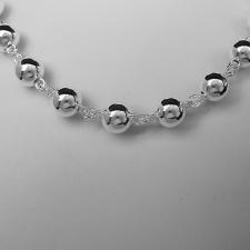 Sterling silver beaded chain necklace 10mm