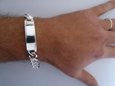 Braccialetto argento piastra - Bracciale uomo