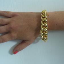 Sterling silver curb bracelet with 18 kt yellow gold plating