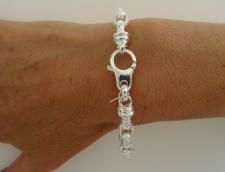 Textured link bracelet in sterling silver made in Italy