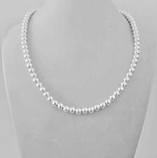 Sterling silver bead necklace 6mm. Length 45cm, weight 31 grams.