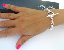 Bracciale in argento 925 massiccio a maglie ovali