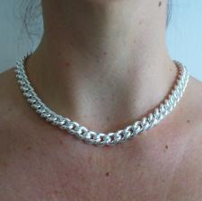 Collana in argento 925 grumetta 10mm - Collana donna in argento 925.