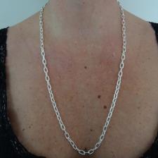 Solid sterling silver paperclip necklace.