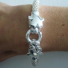 Silver pop corn bracelet