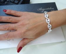 Solid sterling silver mariner link bracelet 12mm