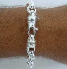 Men's silver bracelet made in tuscany italy