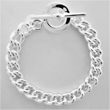 Sterling silver curb link toggle bracelet 