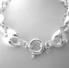 Sterling silver women's maglia marina link necklace