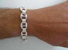 Silver toggle men's bracelet