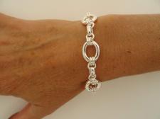 925 silver oval link bracelet made in italy
