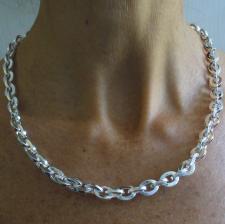 Sterling silver square link necklace