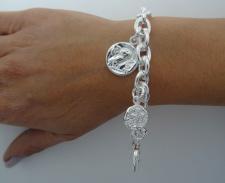 Coin bracelet in sterling silver