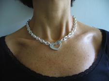 Collana in argento 925 cuore traforato.