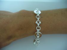 Silver flat link bracelet