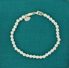 Sterling silver bead bracelet 5mm.