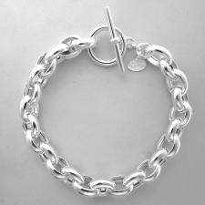Bracciale catena ovale e barretta in argento 925