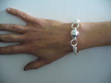 Silver Pop Corn chain bracelet