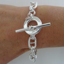 925 silver toggle link bracelet