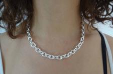 Silver oval link chain 10mm