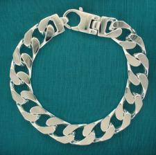Curb bracelet in sterling silver for men