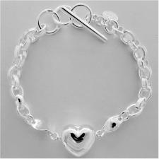 Sterling silver heart toggle bracelet