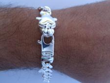 Sterling silver panther bracelet for men