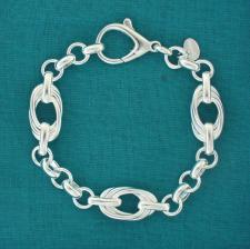 Bracciale artigianale in argento 925 massicio. Fantasia maglie incrociate.