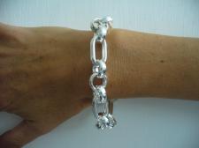 Italy sterling silver rectangular link bracelet