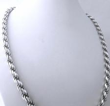 Solid 925 silver rope chain necklace 5mm