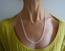 Italian sterling silver curb chain necklace 5mm
