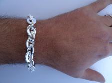 Bracciale uomo argento maglie massicce