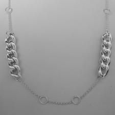 Handmade sterling silver necklace round link chain 