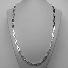 Silver paperclip necklace 60 cm
