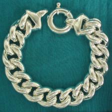 Sterling silver curb bracelet 16mm