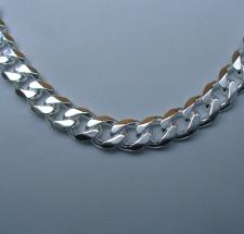 Sterling silver solid curb necklace 8mm