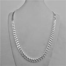 Silver diamond cut curb chain necklace made in Italy