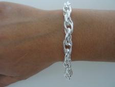 Sterling silver loose rope link bracelet 8mm