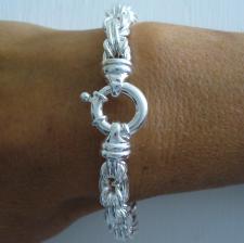 Solid silver byzantine bracelet