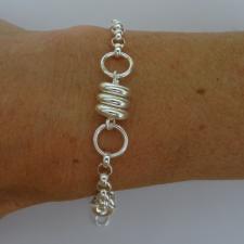 Silver donuts bracelet