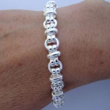 Bracciale vintage, catena maglia ad ''ottino'' in argento 925 massiccio. Larghezza 8,5mm.