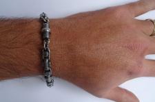 Men's bracelet in oxidized silver