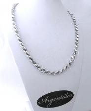 Solid 925 silver rope chain necklace 5mm