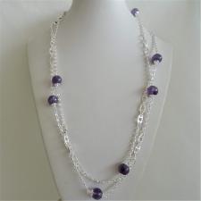 Silver necklace with amethyst